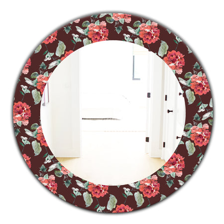 Obsidian Bloom 2 - Traditional Mirror - Oval or Round Wall Mirror
