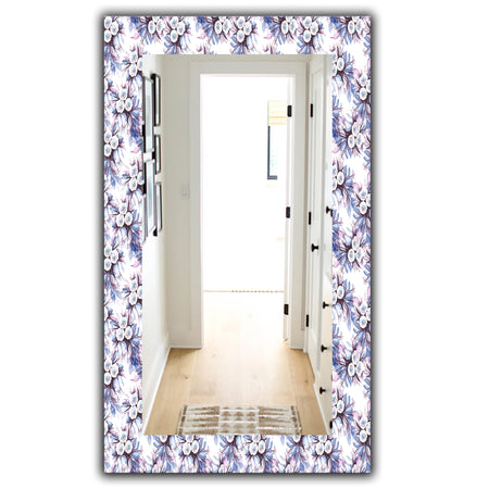 Purple Bloom 3 - Traditional Mirror - Frameless Bathroom Mirror
