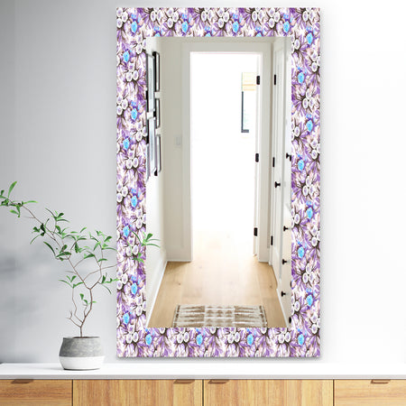 Purple Bloom 5 - Traditional Mirror - Frameless Vanity Mirror