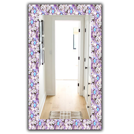 Purple Bloom 5 - Traditional Mirror - Frameless Vanity Mirror