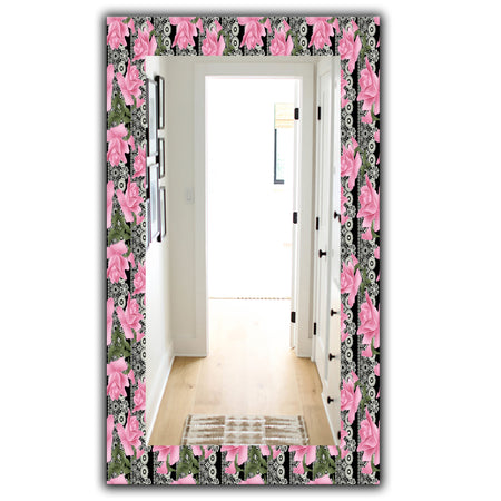 Pink Blossom 6 - Traditional Mirror - Frameless Wall Mirror