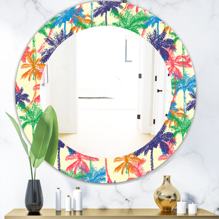 Tropical Mood Foliage 3 - Bohemian and Eclectic Mirror - Oval or Round Wall Mirror