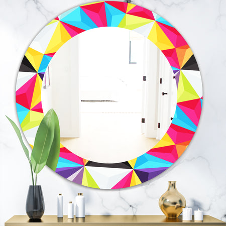 Capricious Colorfields 1 - Modern Mirror - Frameless Oval or Round Wall Mirror