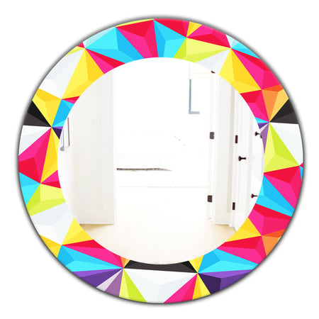 Capricious Colorfields 1 - Modern Mirror - Frameless Oval or Round Wall Mirror