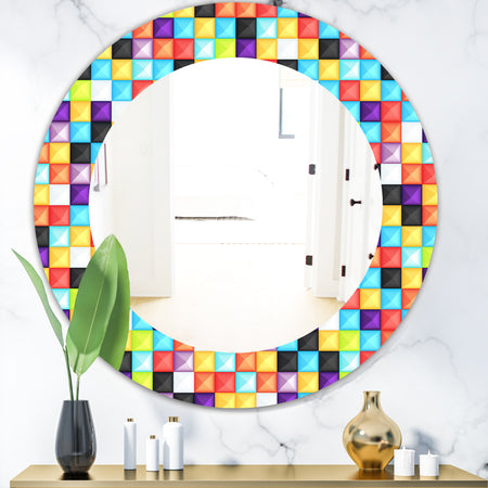 Capricious Colorfields 2 - Modern Mirror - Oval or Round Wall Mirror