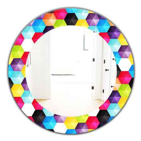 Capricious Colorfields 3 - Modern Mirror - Oval or Round Wall Mirror
