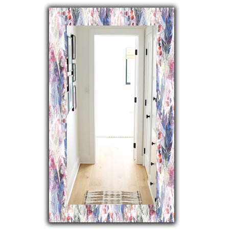 Feathers 2 - Bohemian and Eclectic Mirror - Frameless Modern Wall Mirror