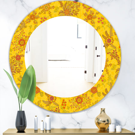 Yellow Moods 2 - Mid-Century Mirror - Oval or Round Wall Mirror