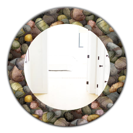 Sea and Shore Stones - Traditional Mirror - Oval or Round Wall Mirror