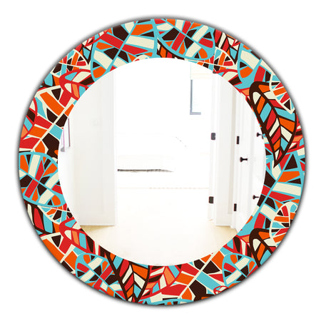 Feathers 4 - Modern Mirror - Frameless Oval or Round Wall Mirror