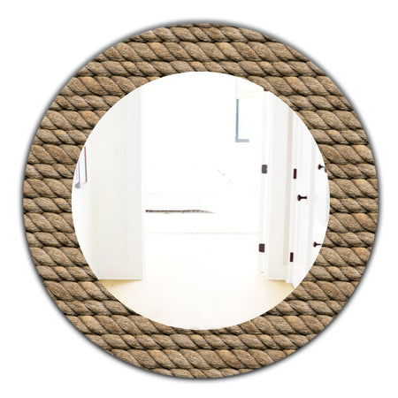 Hemp Rope - Farmhouse Mirror - Frameless Oval or Round Wall Mirror