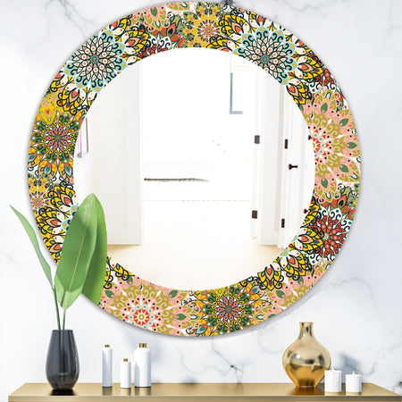 Mandala Pattern For Printing On Fabric Or Paper - Bohemian and Eclectic Mirror - Oval or Round Wall Mirror