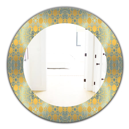 Glam Flowers Decorative - Glam Mirror - Frameless Oval or Round Wall Mirror
