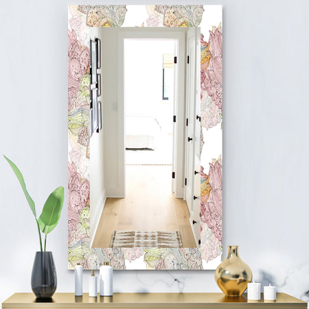 Watercolor Painting With Ethnic Motif - Bohemian and Eclectic Mirror - Modern Wall Mirror