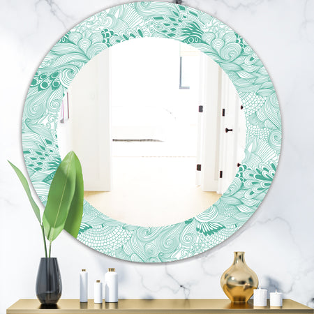 Pattern Abstract With Colorful Ornament - Modern Mirror - Oval or Round Wall Mirror