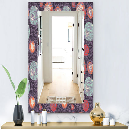 Pattern With Graphic Doodle Suns - Modern Mirror - Vanity Mirror