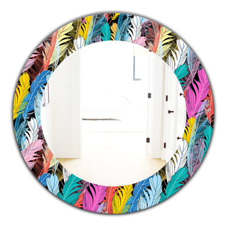 Feathers 7 - Modern Mirror - Oval or Round Wall Mirror
