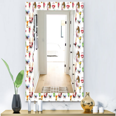 Beauty and Fashion Pattern With Girls - Modern Mirror - Wall Mirror