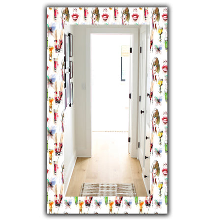 Beauty and Fashion Pattern With Girls - Modern Mirror - Wall Mirror