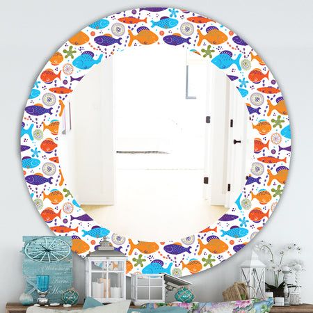 Costal Creatures 7 - Traditional Mirror - Oval or Round Wall Mirror