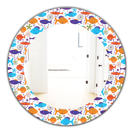 Costal Creatures 7 - Traditional Mirror - Oval or Round Wall Mirror