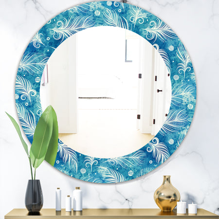 Feathers 8 - Modern Mirror - Frameless Oval or Round Wall Mirror
