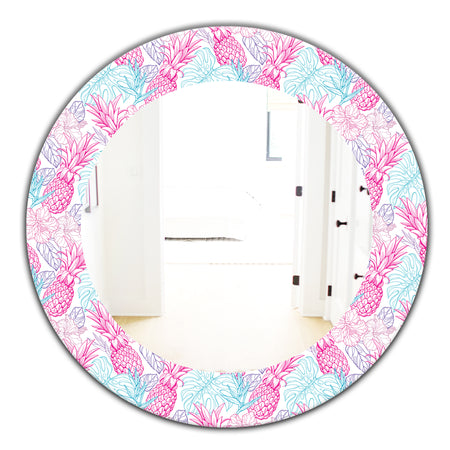 Tropical Mood Pineapple 2 - Modern Mirror - Oval or Round Wall Mirror