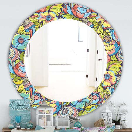 Pink Blossom 10 - Traditional Mirror - Oval or Round Wall Mirror