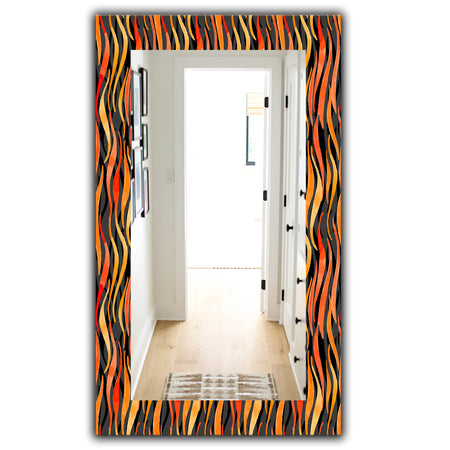 Fire Flame Pattern - Modern Mirror - Wall Mirror