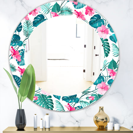 Tropical Mood Foliage 20 - Bohemian and Eclectic Mirror - Oval or Round Wall Mirror