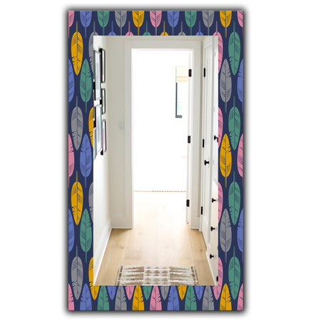 Pattern Of Multicolored Feathers - Bohemian and Eclectic Mirror - Vanity Mirror