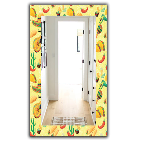 Mexican Music Pattern - Bohemian and Eclectic Mirror - Wall Mirror