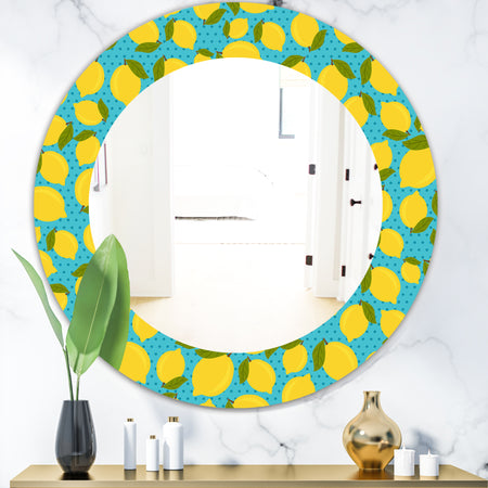 Lemon Pattern - Bohemian and Eclectic Mirror - Oval or Round Wall Mirror