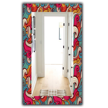 Color Waves Pattern - Traditional Mirror - Vanity Mirror
