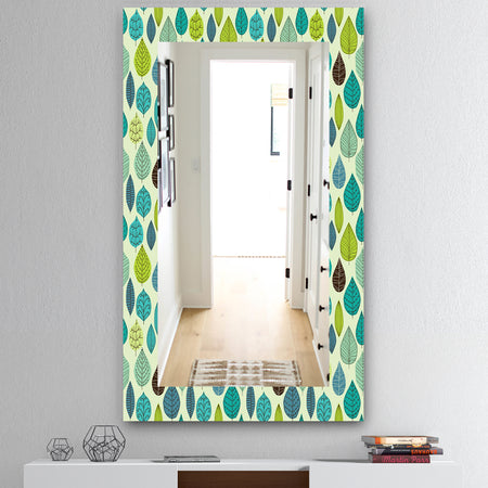 Texture With Leaf - Mid-Century Mirror - Wall Mirror