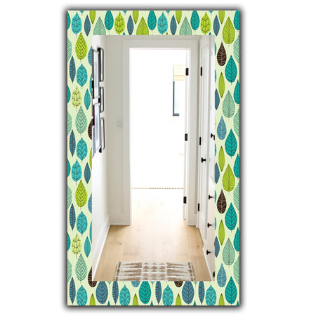 Texture With Leaf - Mid-Century Mirror - Wall Mirror