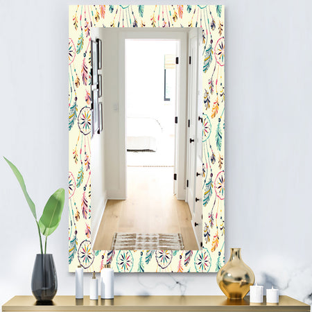 Feathers 25 - Bohemian and Eclectic Mirror - Vanity Mirror