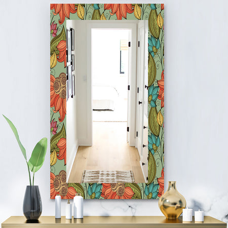Colorful Floral Pattern I - Bohemian and Eclectic Mirror - Modern Wall Mirror
