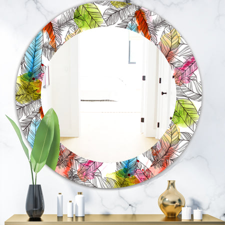 Tropical Mood Bright 6 - Bohemian and Eclectic Mirror - Oval or Round Wall Mirror