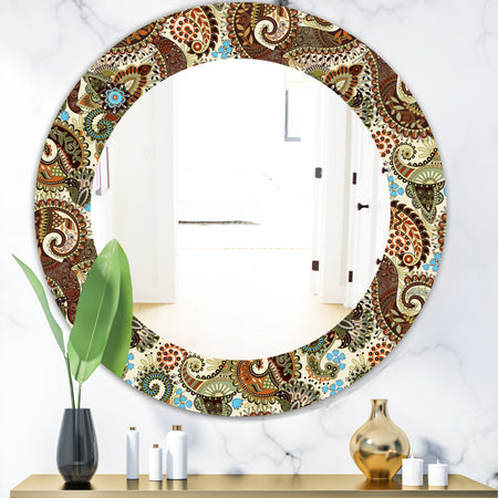 Paisley 13 - Bohemian and Eclectic Mirror - Oval or Round Wall Mirror