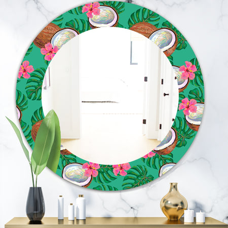 Tropical Mood Foliage 21 - Bohemian and Eclectic Mirror - Oval or Round Wall Mirror