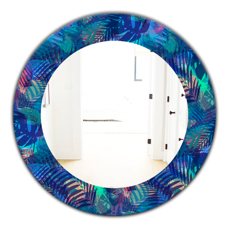 Tropical Mood Blue 7 - Modern Mirror - Oval or Round Wall Mirror
