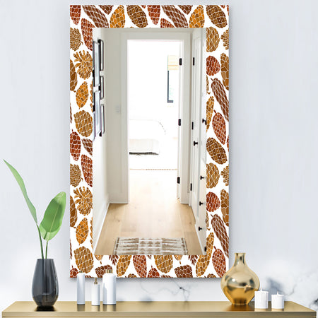 Pine Cones Pattern - Bohemian and Eclectic Mirror - Vanity Mirror