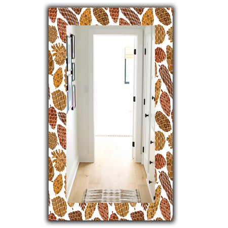 Pine Cones Pattern - Bohemian and Eclectic Mirror - Vanity Mirror