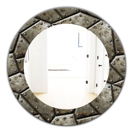Armor Texture - Bohemian & Eclectic Mirror - Oval or Round Wall Mirror