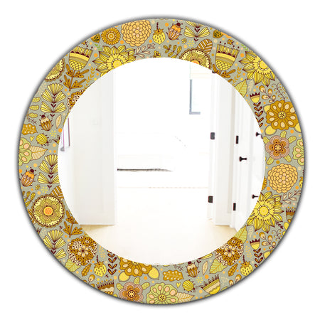 Yellow Moods 22 - Modern Mirror - Oval or Round Wall Mirror