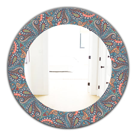 Paisley 14 - Bohemian and Eclectic Mirror - Oval or Round Wall Mirror