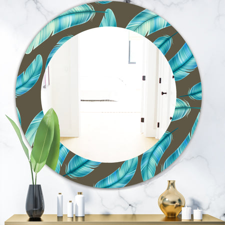Feathers 27 - Mid-Century Mirror - Oval or Round Wall Mirror