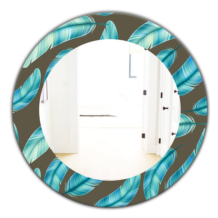 Feathers 27 - Mid-Century Mirror - Oval or Round Wall Mirror