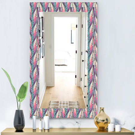 Floral Abstract Pattern - Bohemian and Eclectic Mirror - Modern Wall Mirror